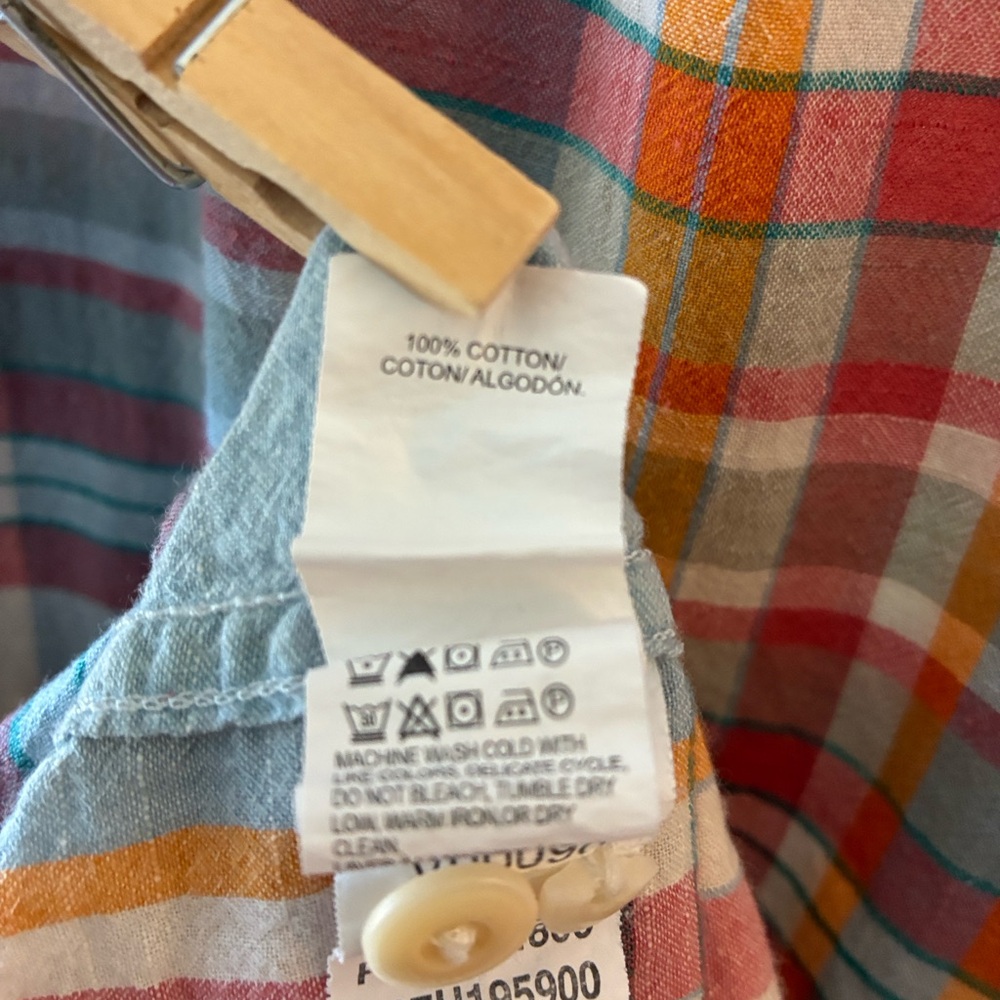 Lucky Brand Mens XL plaid short sleeve button down 100% cotton EUC - Picture 4 of 5